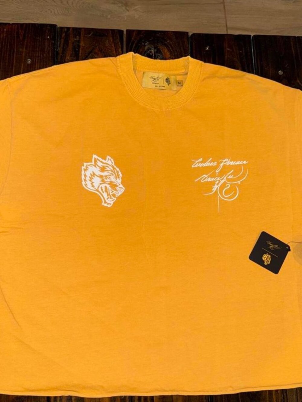 Darc Sport x Bruce Lee Success is a Journey Yellow Grunge Cut Off tee